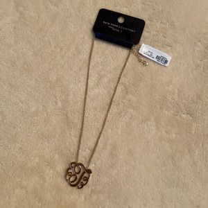New York & Company Initial Monogram Necklace “T”